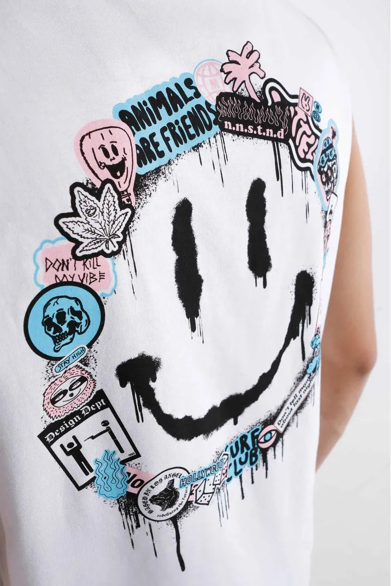 TANK BLANCO HAPPY FACE