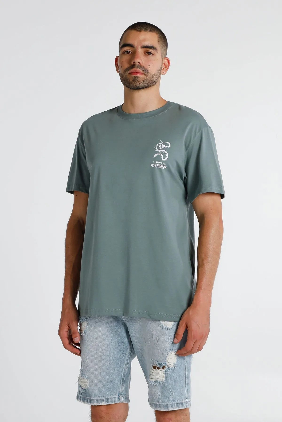 CAMISETA BOX FIT VERDE TEXTO