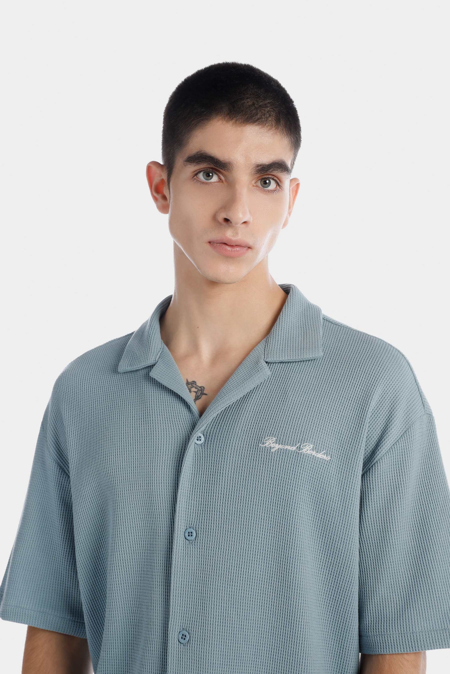 Camisa Oversize Azul Texto
