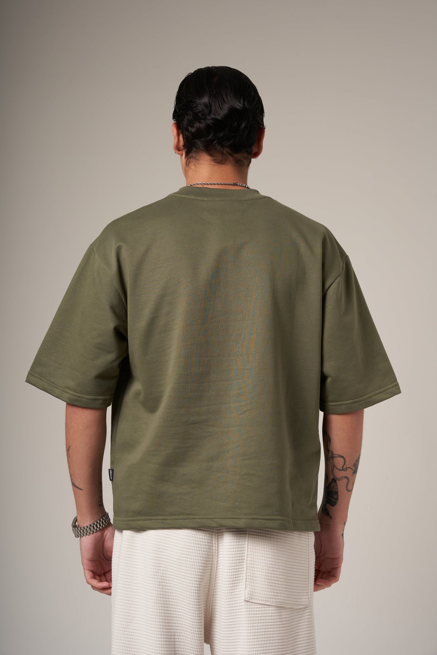 Camiseta Boxy Fit 300 Gramos Verde Militar