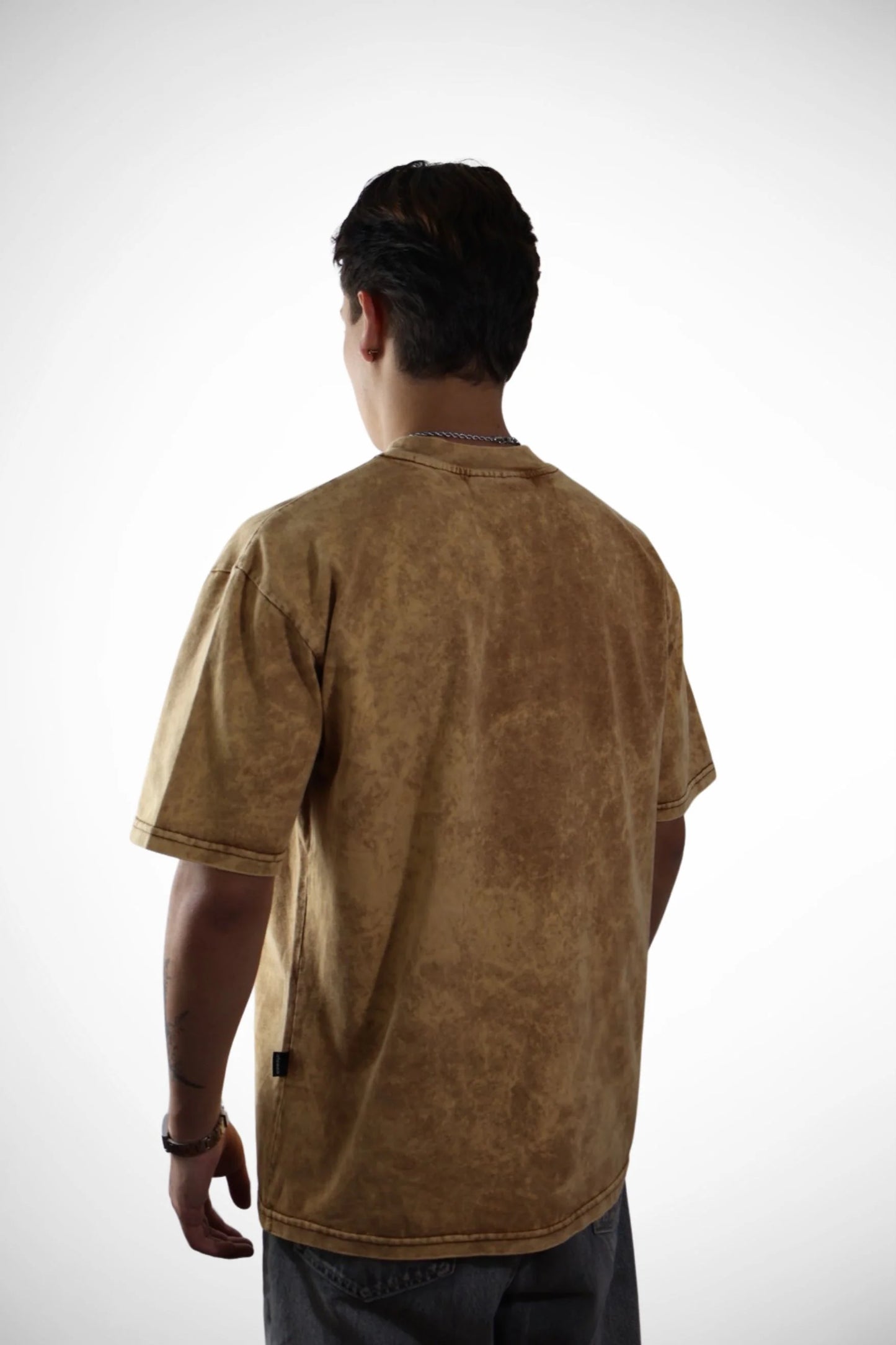 Camiseta Básica Oversize Acid Wash Amarilla