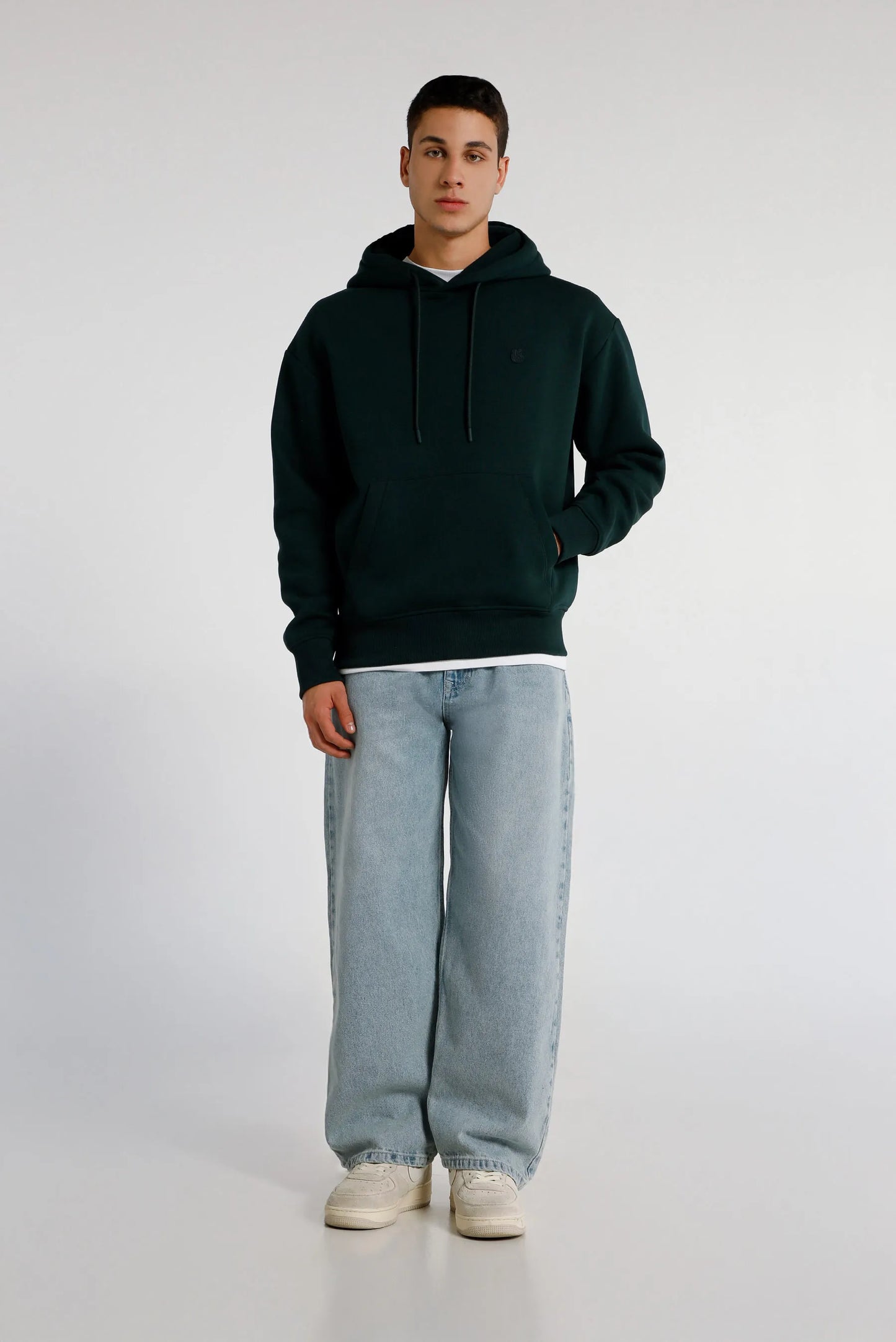 Abrigo tipo buzo hoodie box fit verde