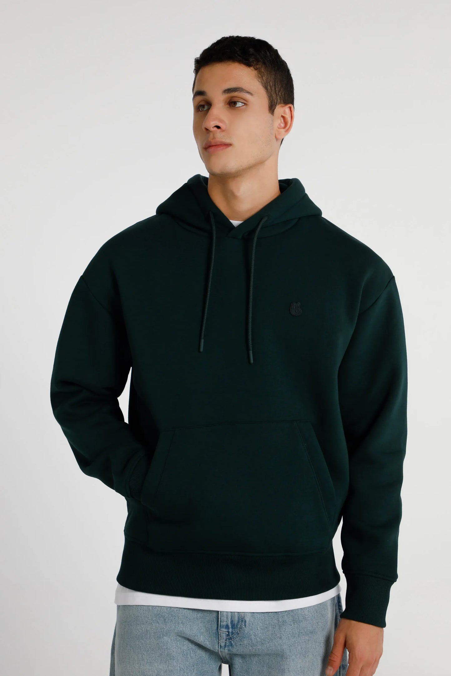 Abrigo tipo buzo hoodie box fit verde