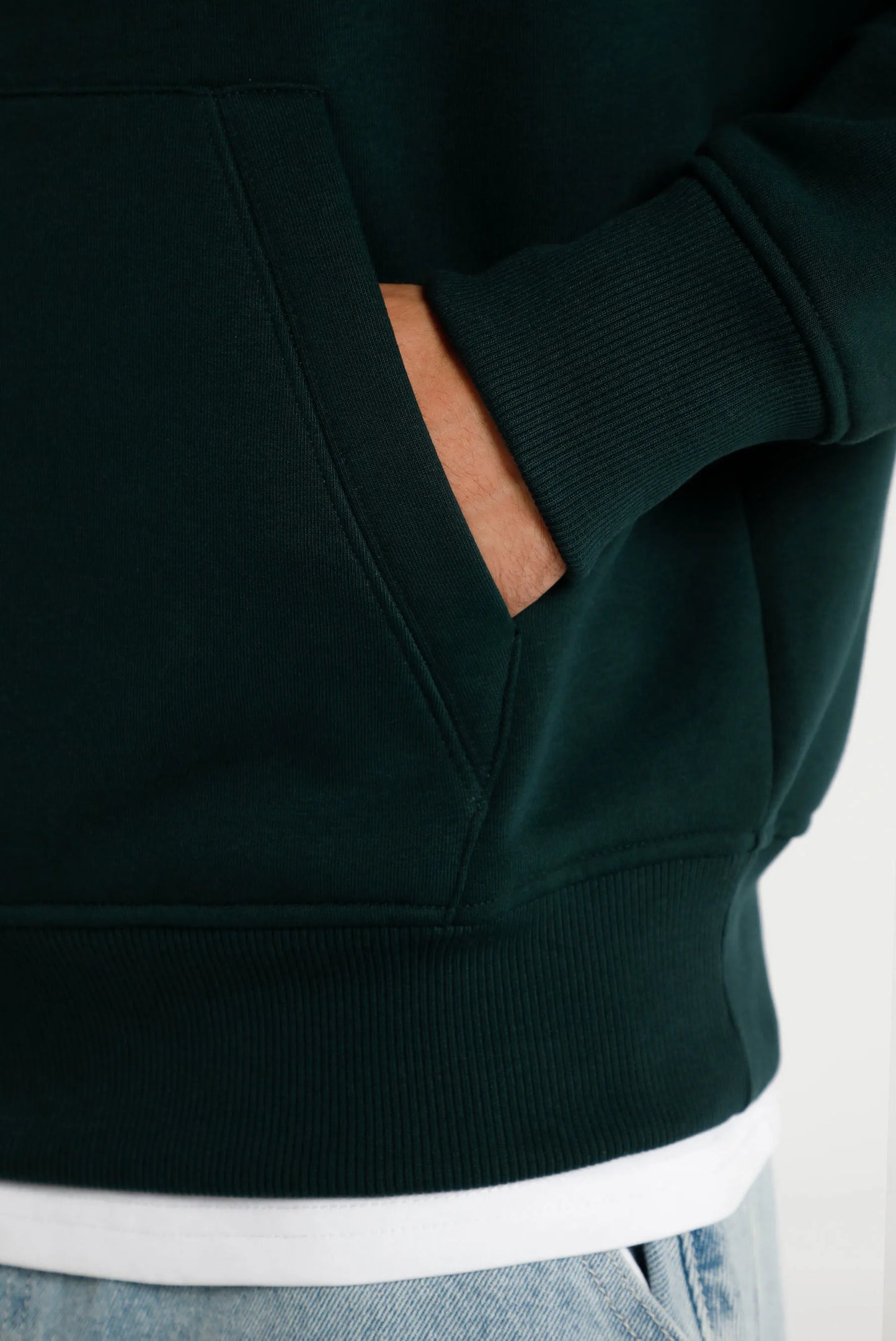 Abrigo tipo buzo hoodie box fit verde