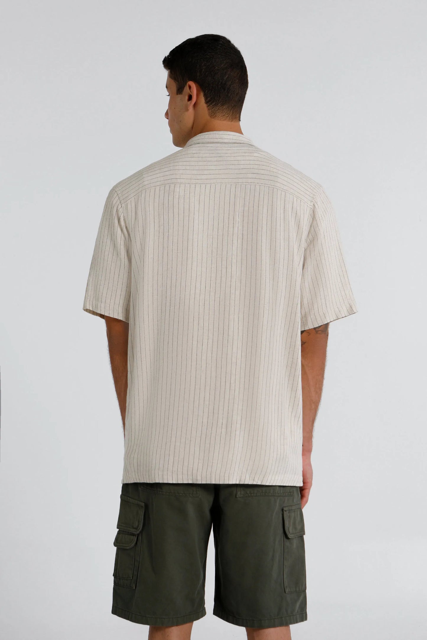 Camisa Oversize Beige Rayas
