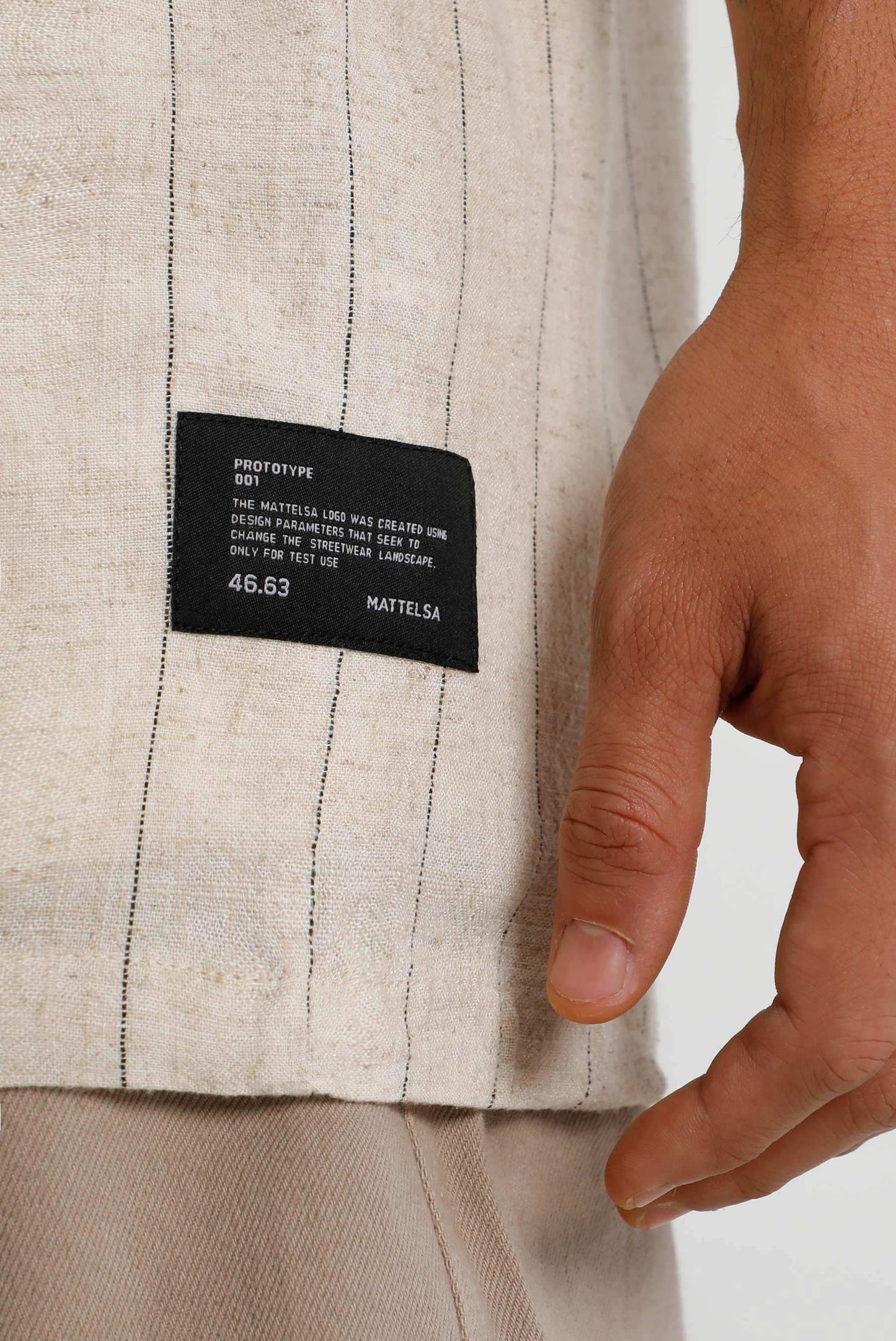 Camisa oversize beige rayas