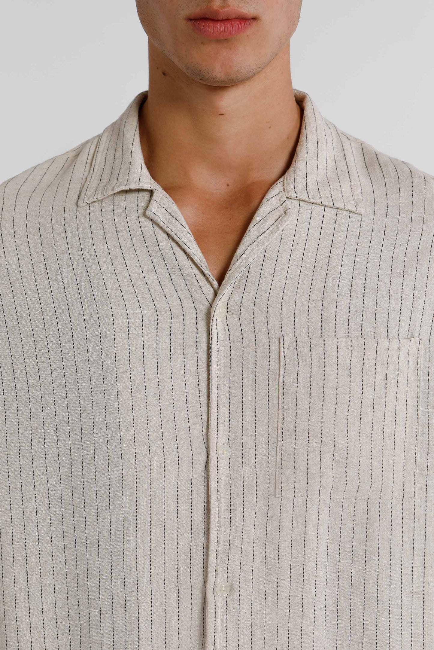Camisa Oversize Beige Rayas