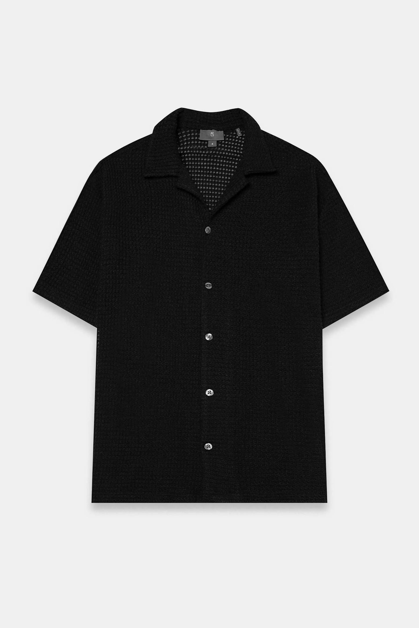 Camisa oversize negro básico tejido premium