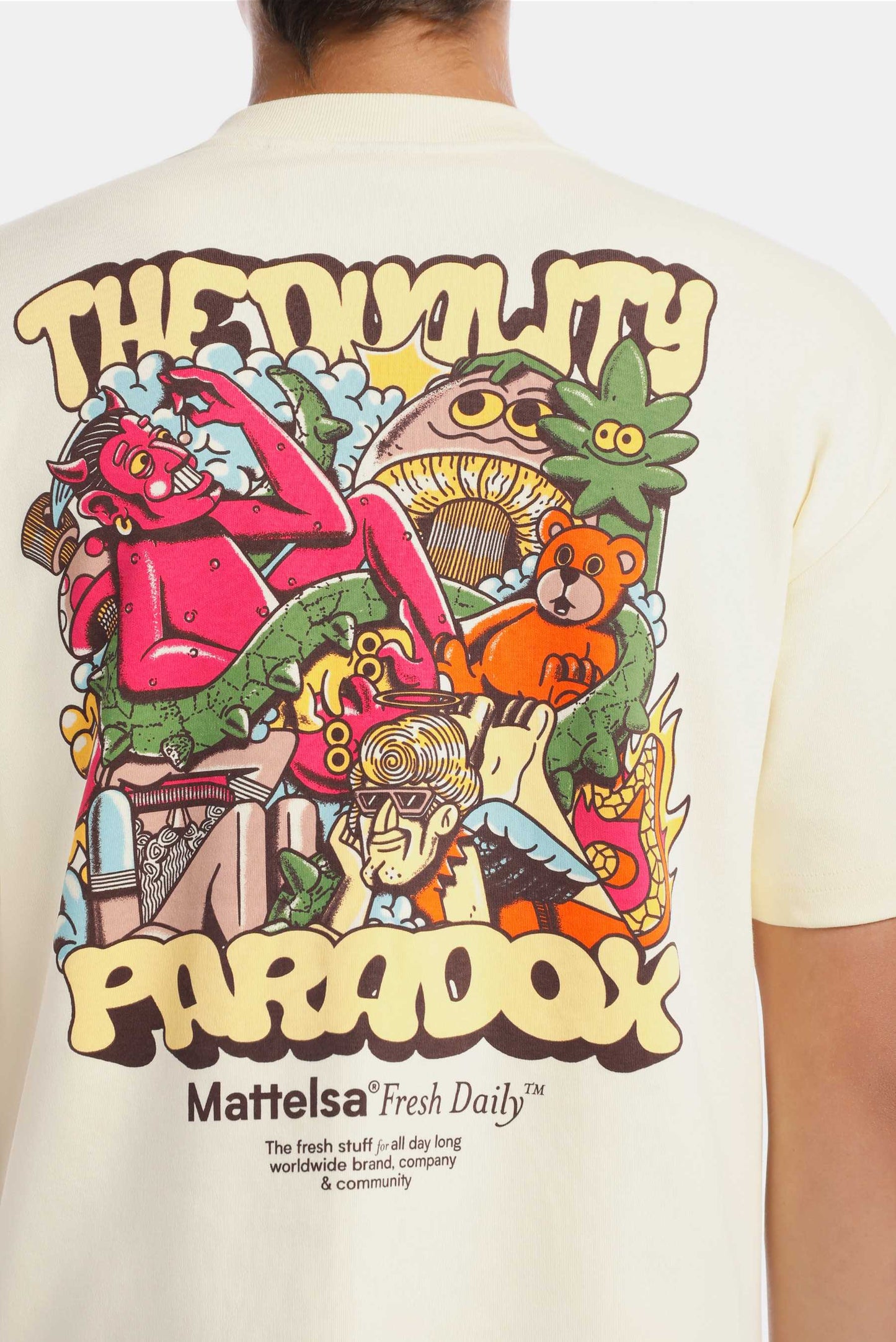 Camiseta Oversize Amarillo Ilustración
