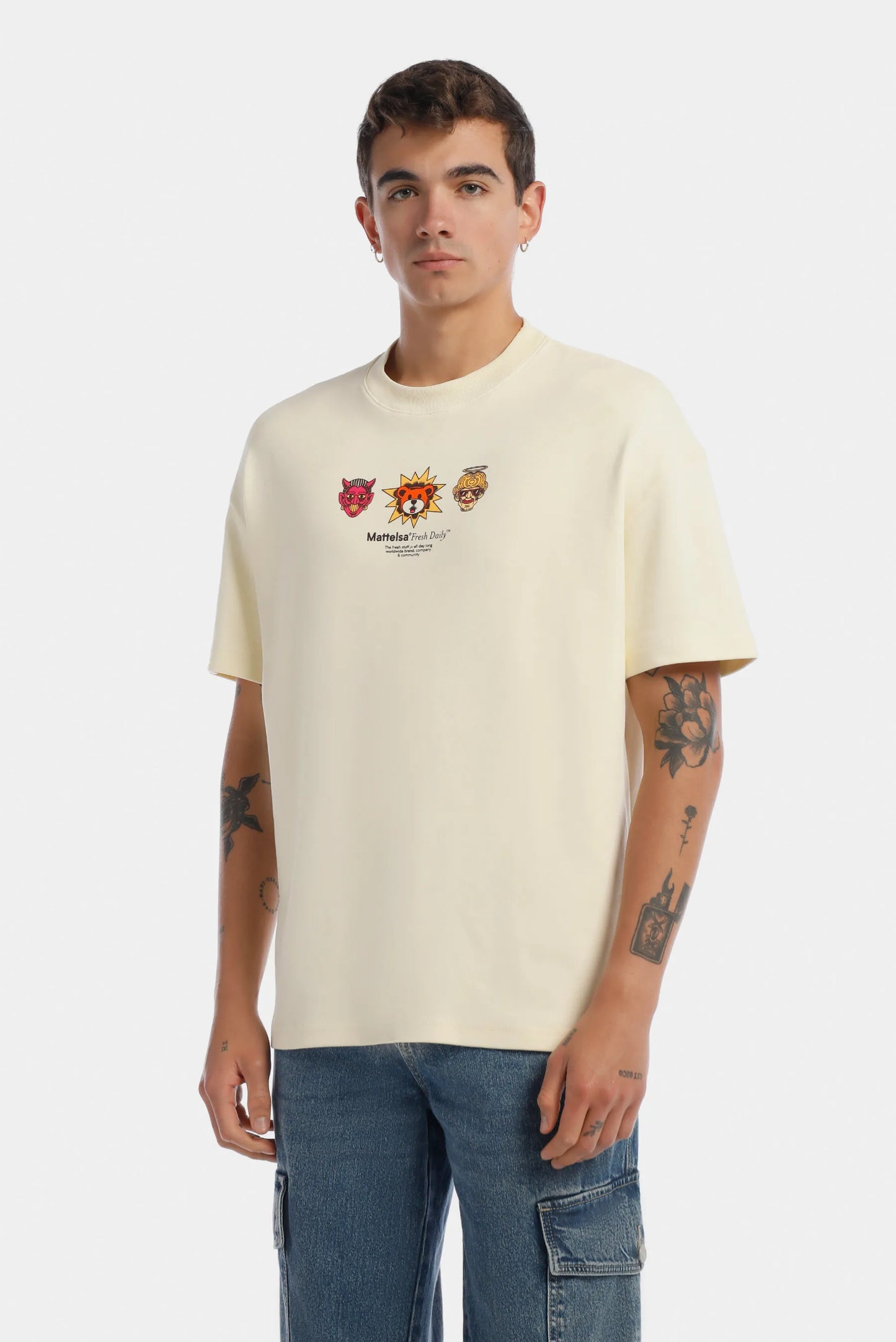 Camiseta Oversize Amarillo Ilustración