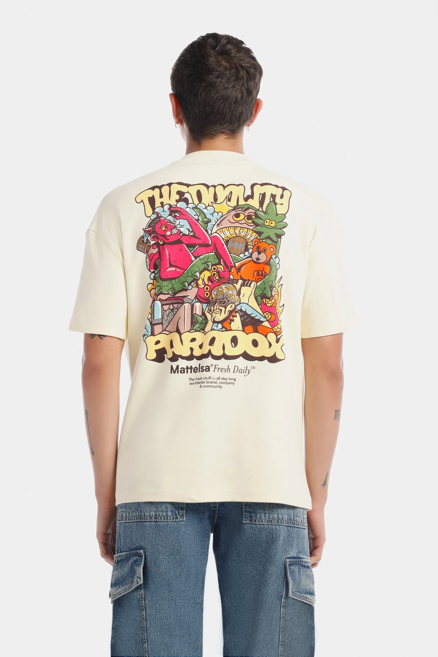 Camiseta Oversize Amarillo Ilustración