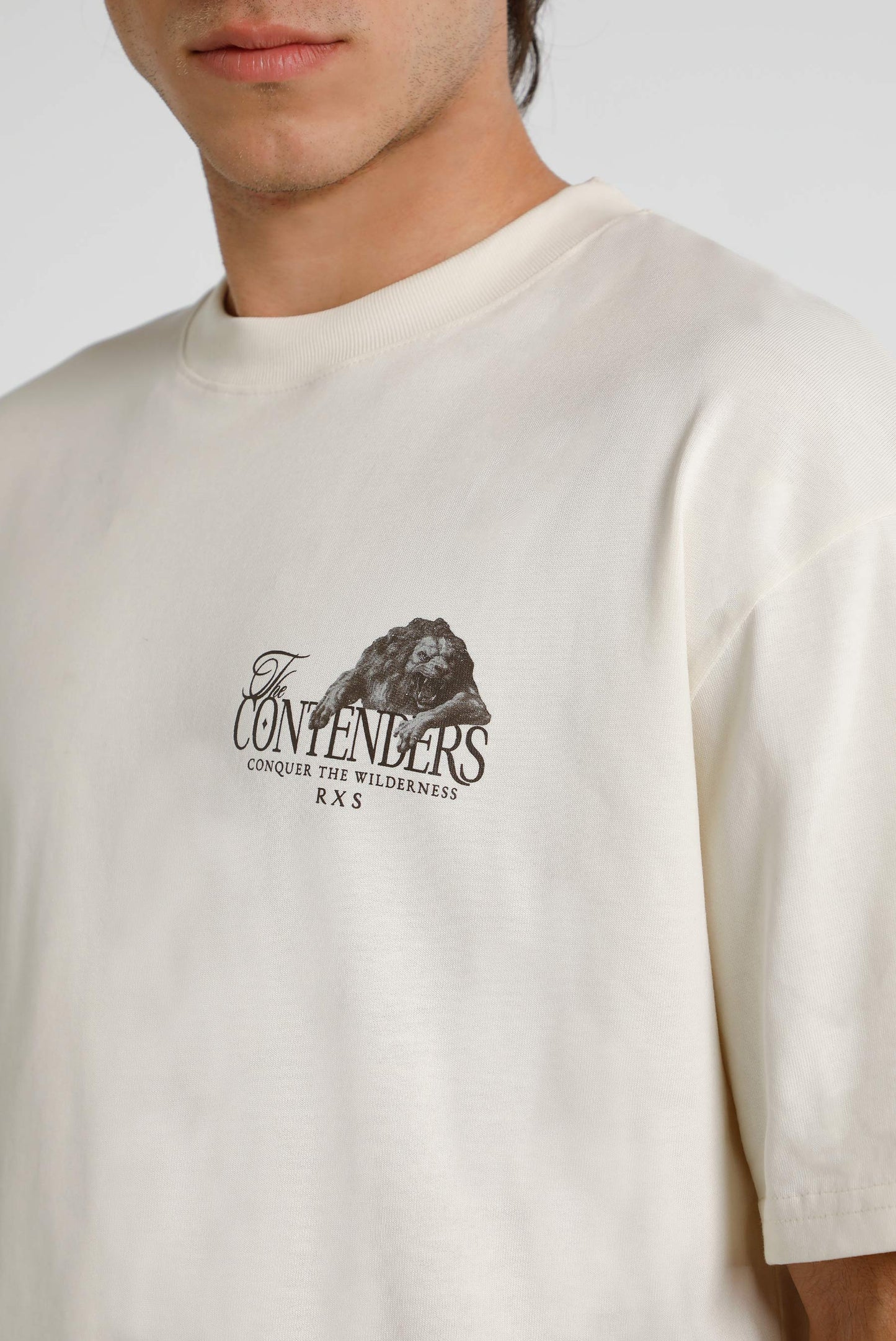 Camiseta Box Fit Marfil Ilustración