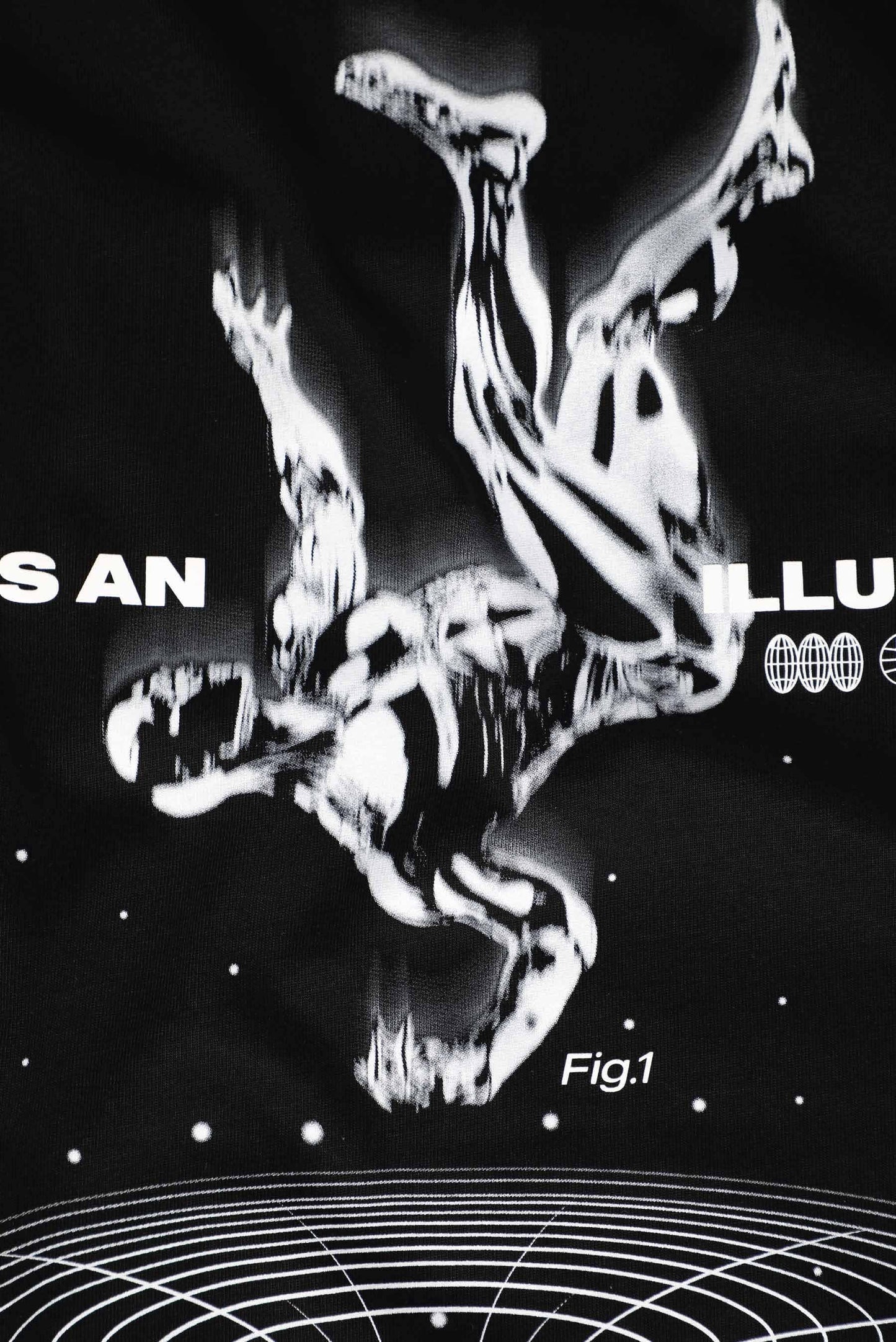 Camiseta Box Fit Negro Ilustración