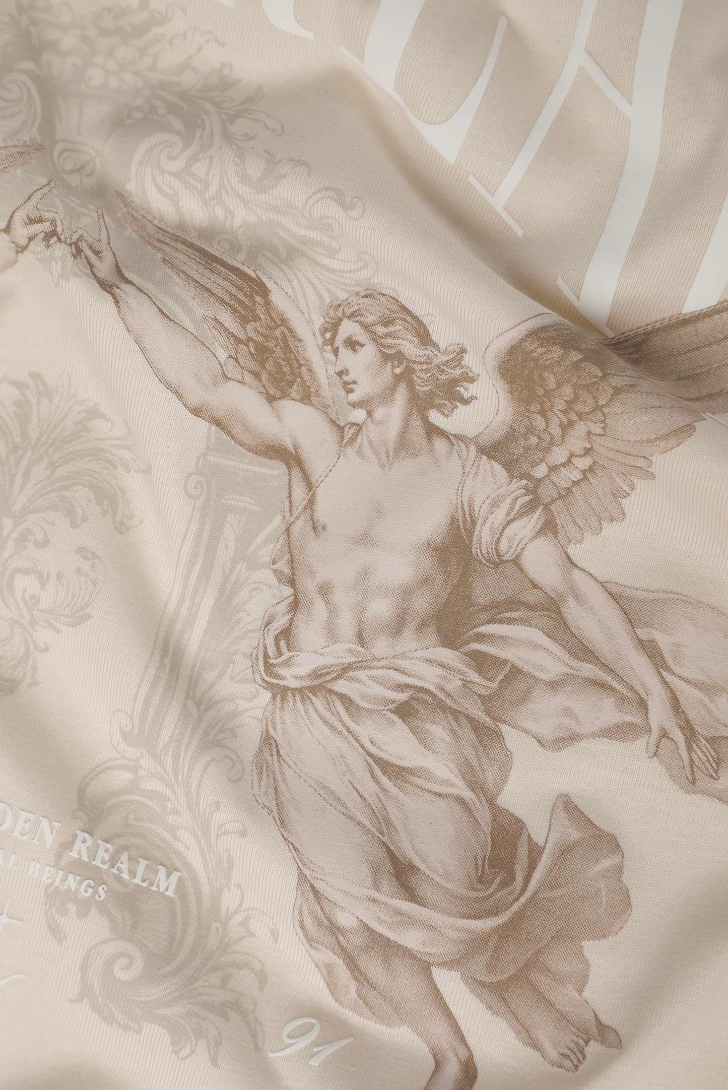 Camiseta Regular Beige Ilustración