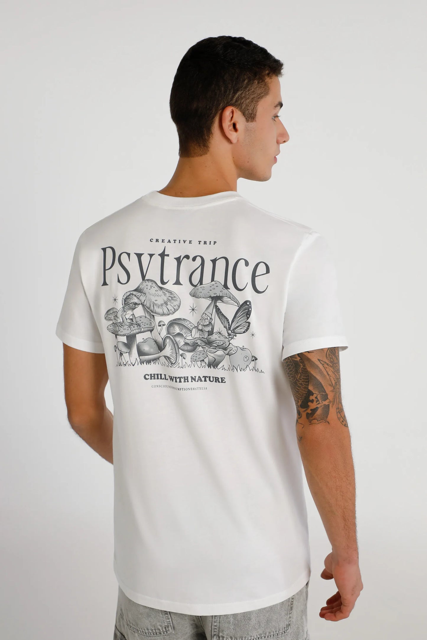 Camiseta Regular Blanco Psytrance