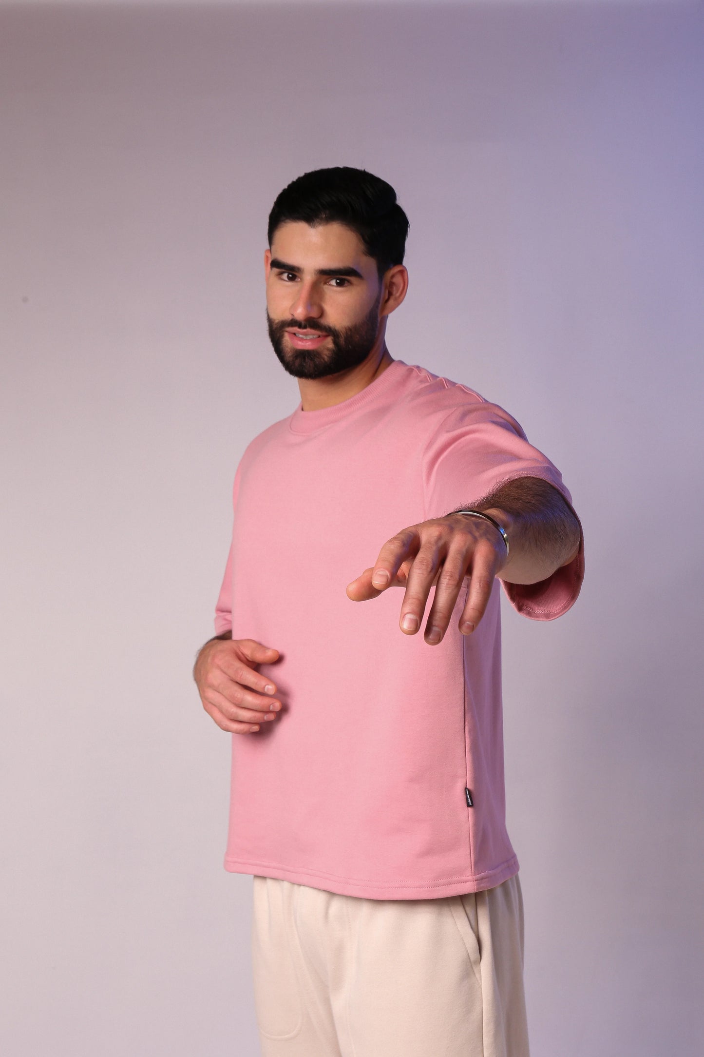 Camiseta Boxy Fit 300 Gramos Palo Rosa