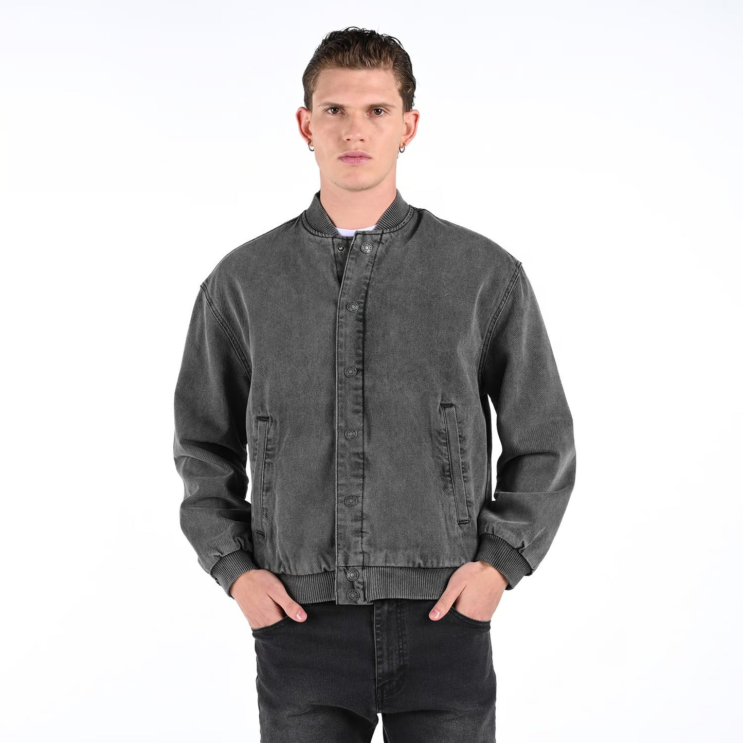Chaqueta Bomber para Hombre De jean gris