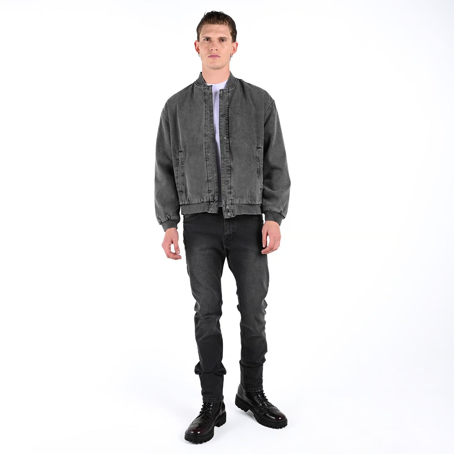 Chaqueta Bomber para Hombre De jean gris