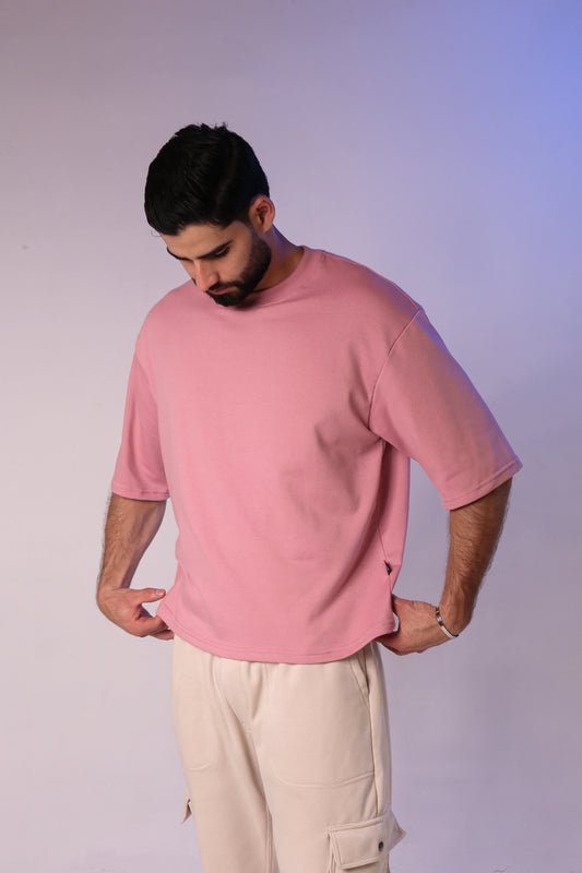 Camiseta Boxy Fit 300 Gramos Palo Rosa
