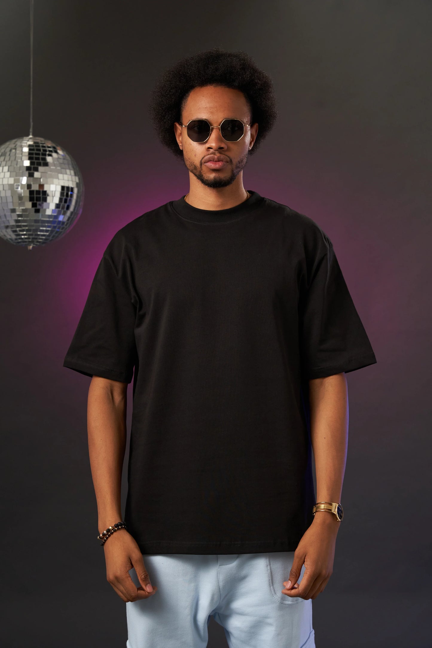 Camiseta 80s Worlwide 250 Gramos Negra