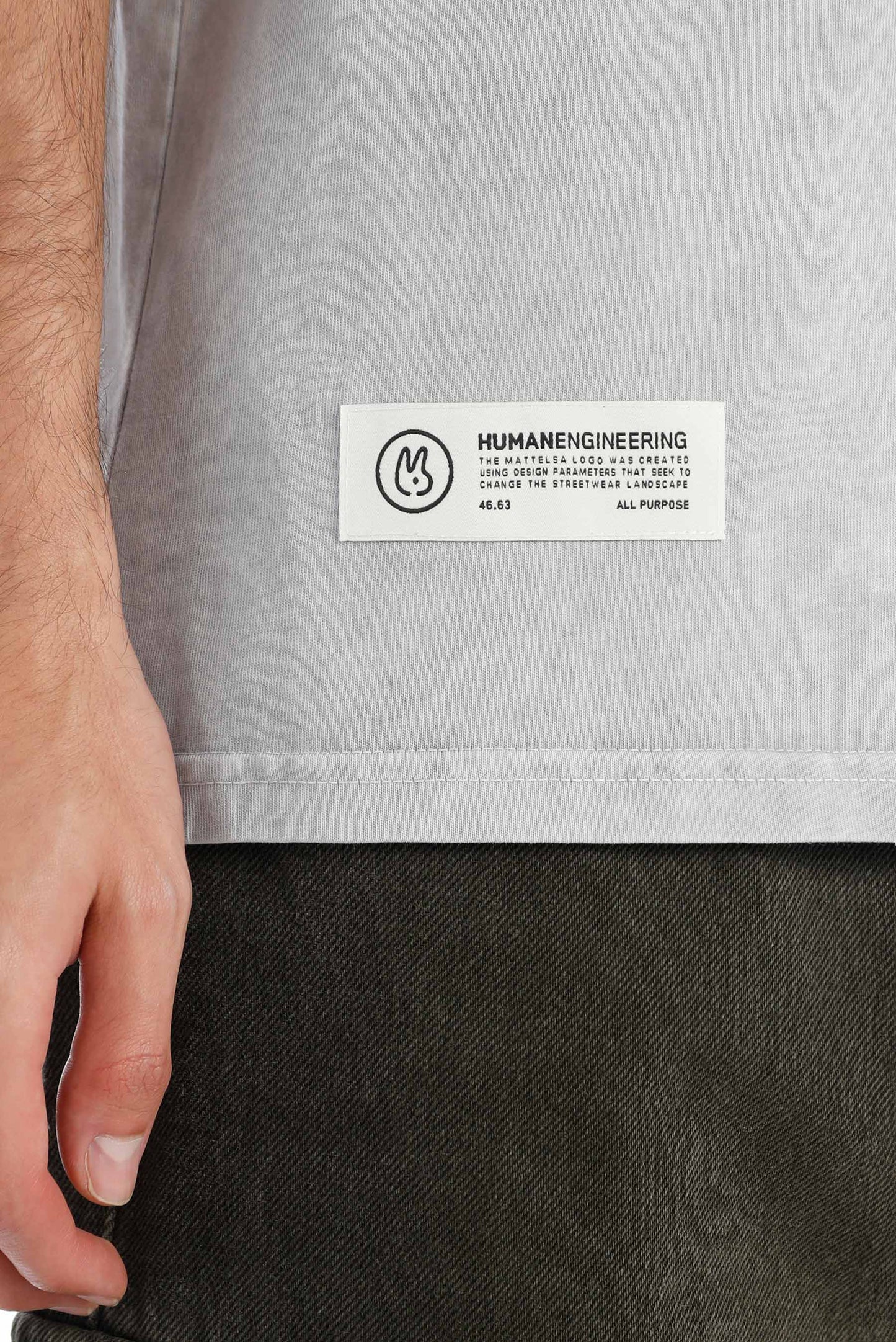 Camiseta Oversize Gris Lavandería