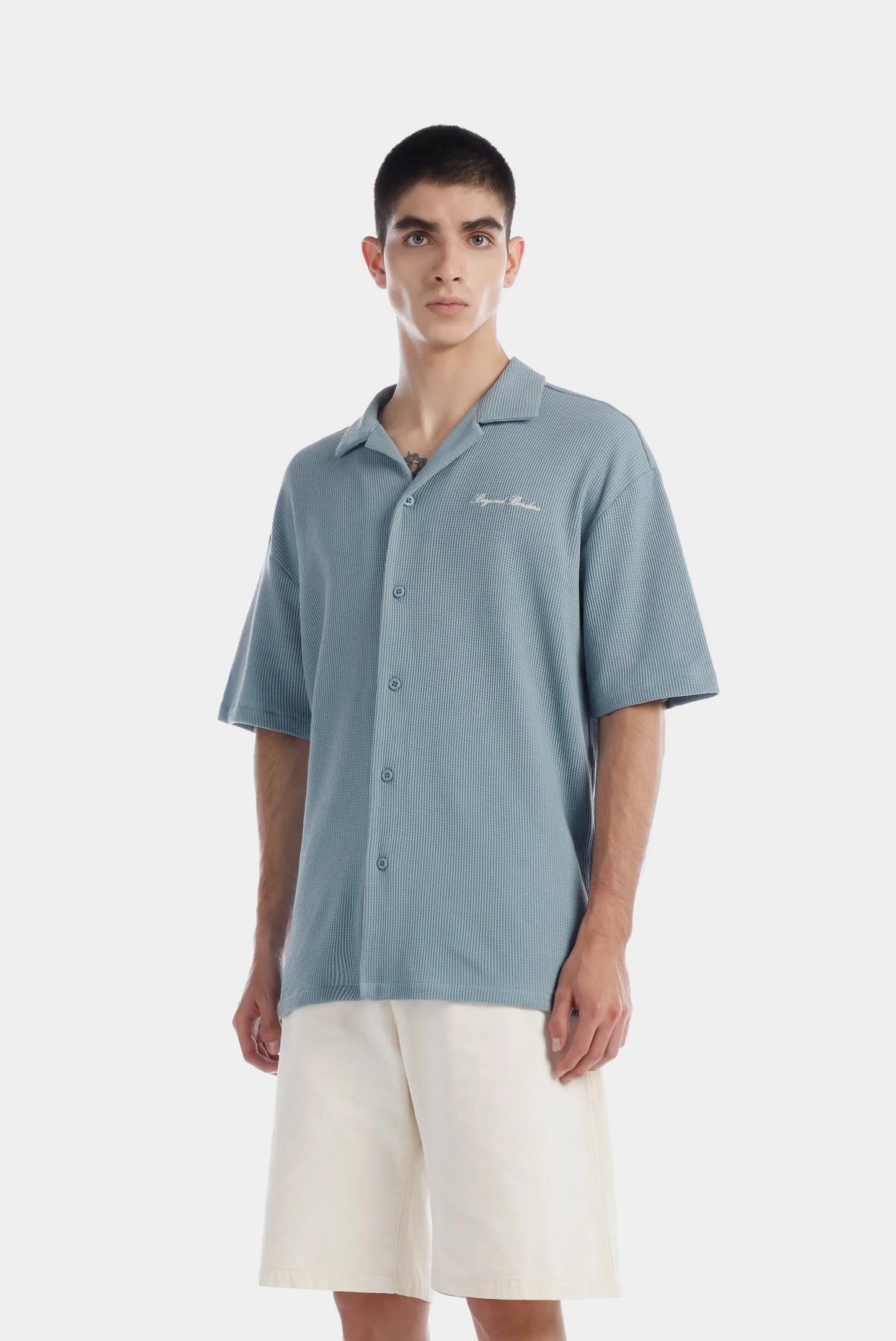 Camisa Oversize Azul Texto