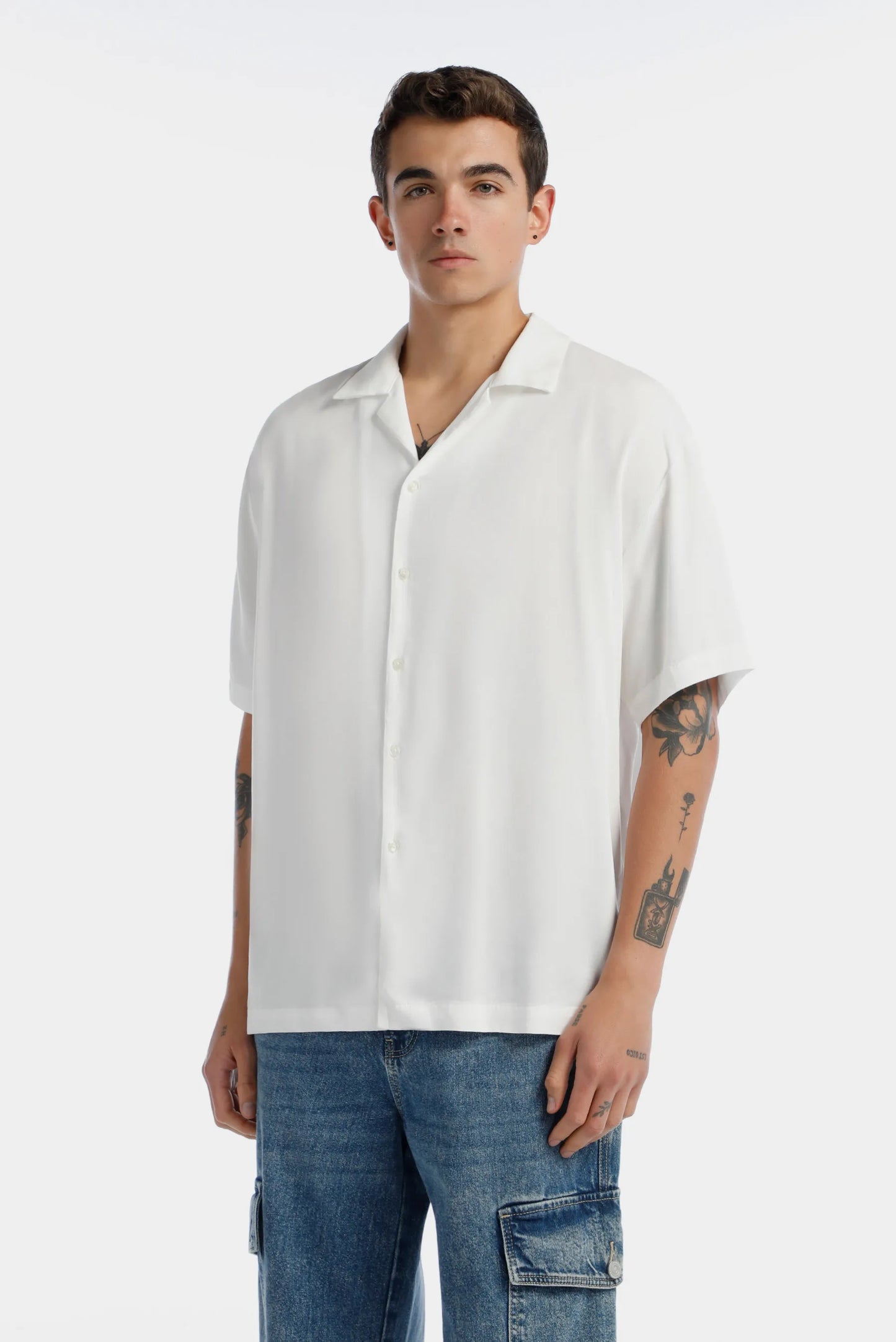 Camisa oversize Marfil Básico